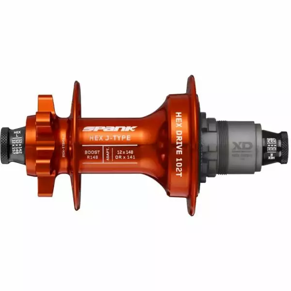 Moyeu Arrière SPANK HEX DRIVE 102T 12x148 Mm Boost 32 Trous E-Plus Shimano HG Orange 3 Moyeu Arrière SPANK HEX DRIVE 102T 12x148 Mm Boost 32 Trous E-Plus Shimano HG Orange